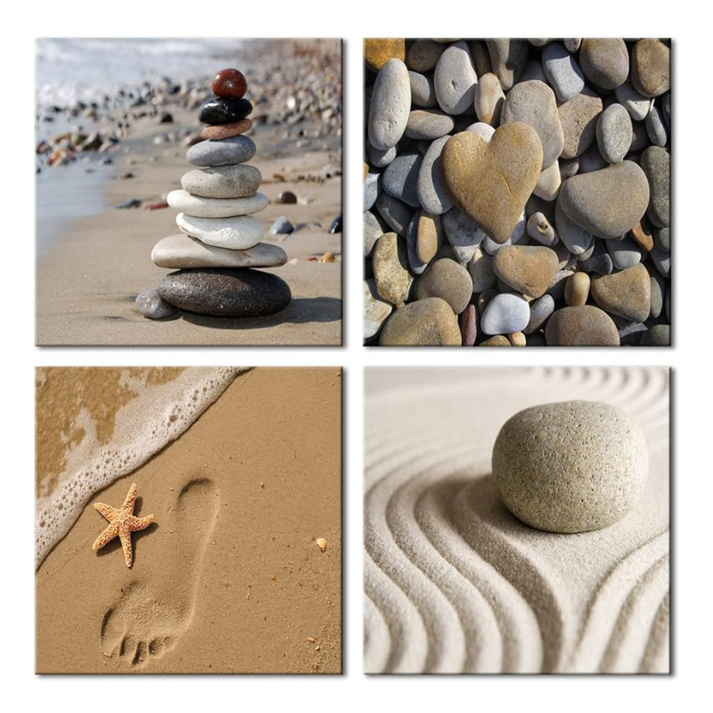 Lot 4 toiles zen 30x30cm