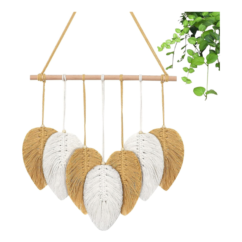 Tenture murale feuilles tissées