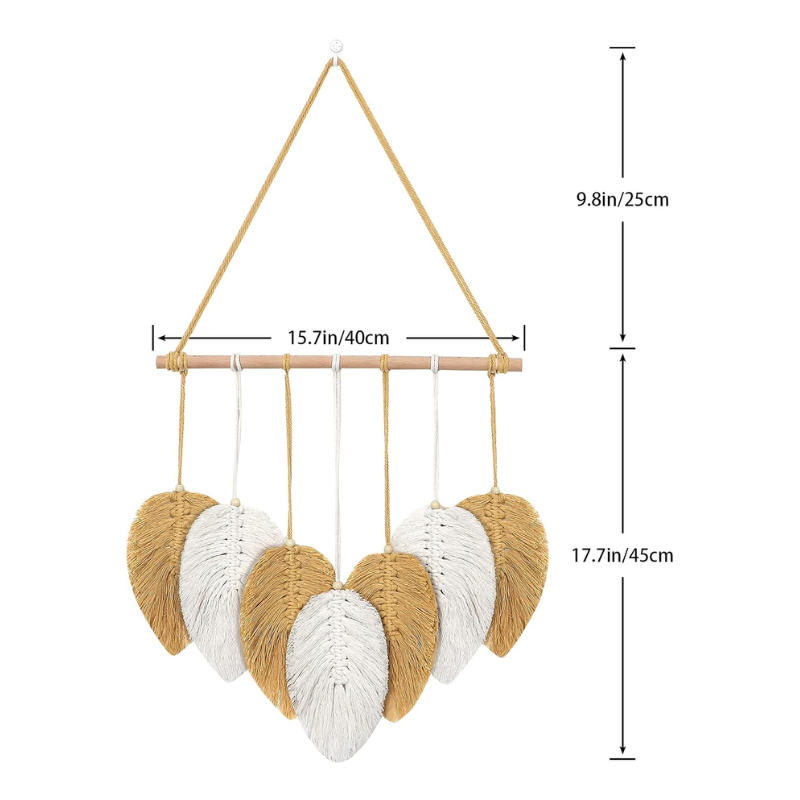 Tenture murale feuilles tissées