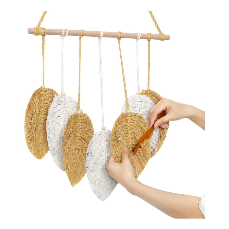 Tenture murale feuilles tissées