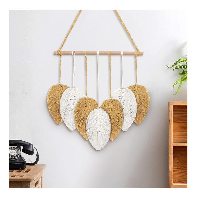 Tenture murale feuilles tissées