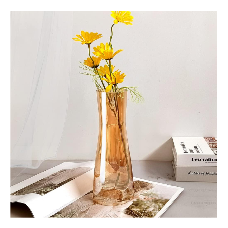 Vase en verre 25,4cm - ambre