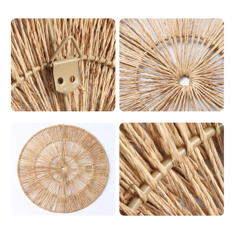 Lot de 6 décorations murales en jute tissée