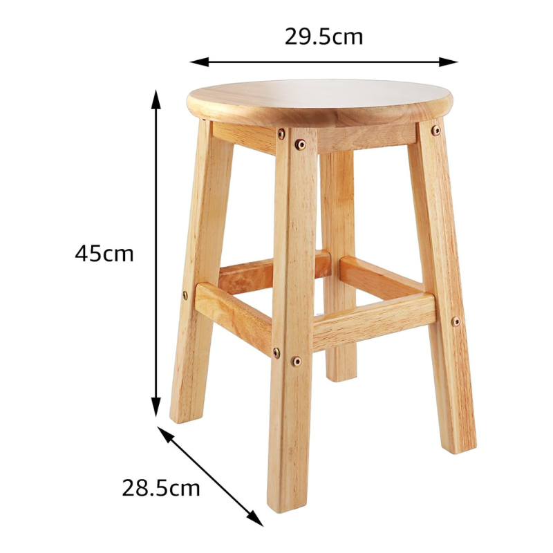 Tabouret rond en bois massif 45 cm