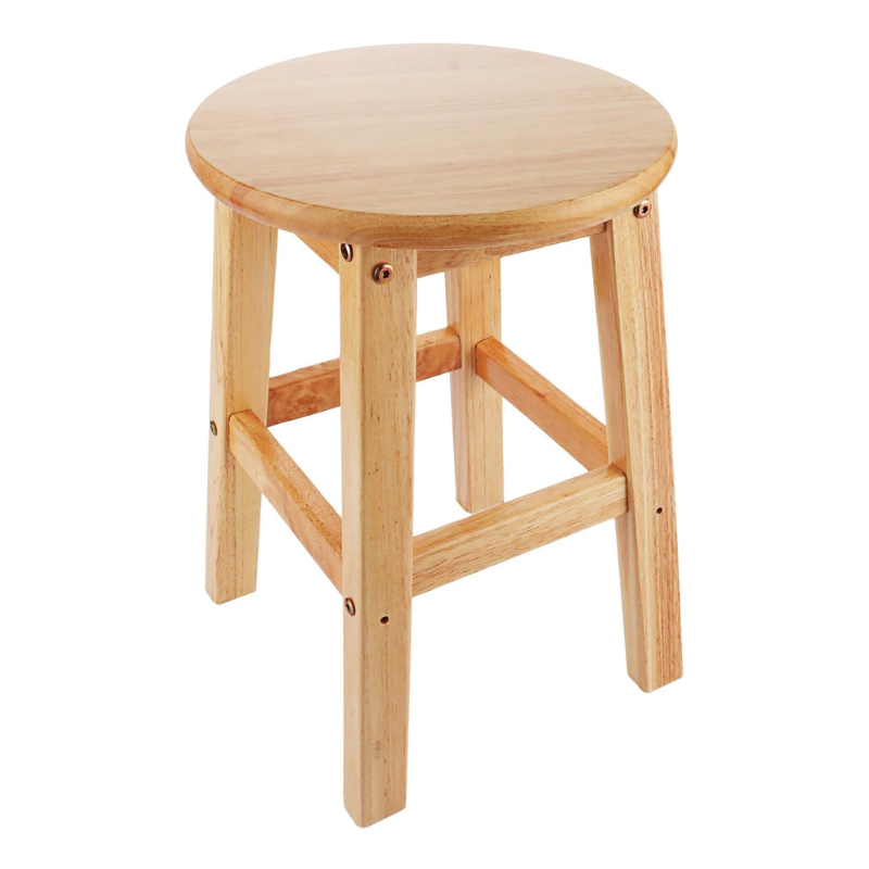 Tabouret rond en bois massif 45 cm