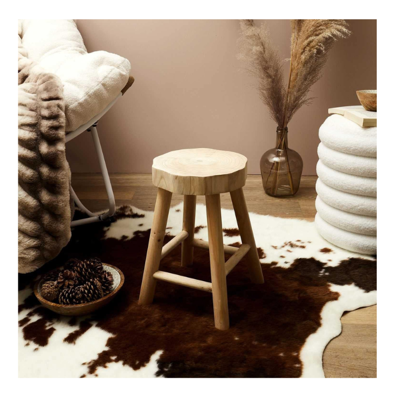 Lot de 2 tabourets en bois Harald