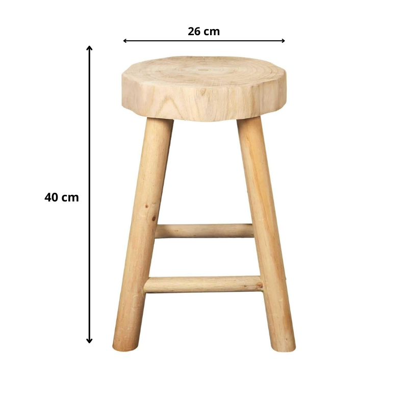 Lot de 2 tabourets en bois Harald