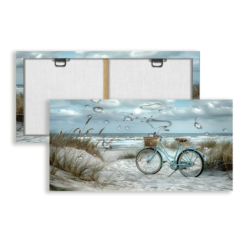 Grande toile vélo en bord de mer 100x50cm