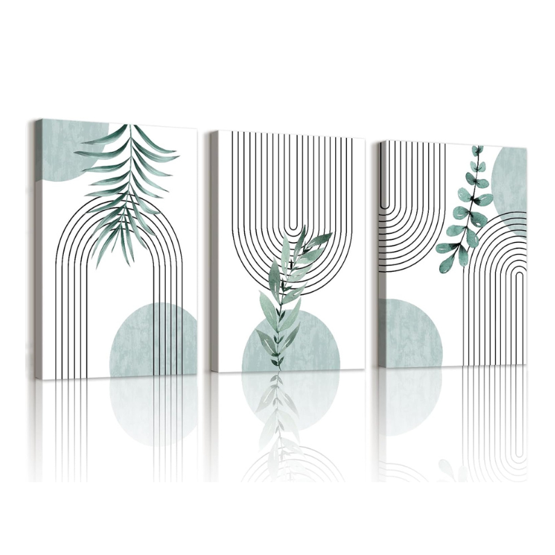 Lot 3 toiles minimalistes et plantes 40x60cm