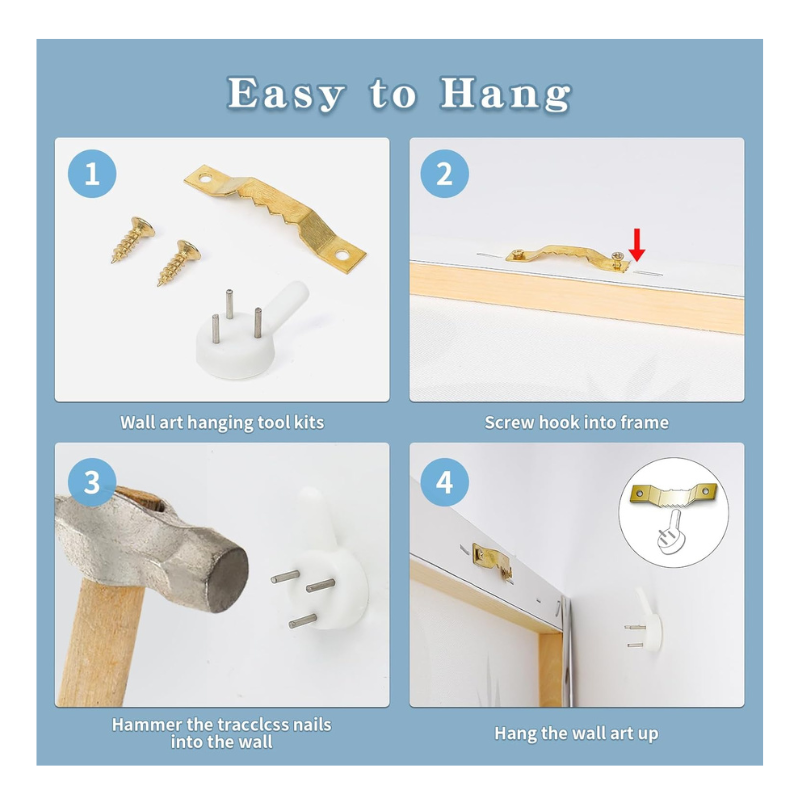 Lot 3 toiles minimalistes et plantes 40x60cm