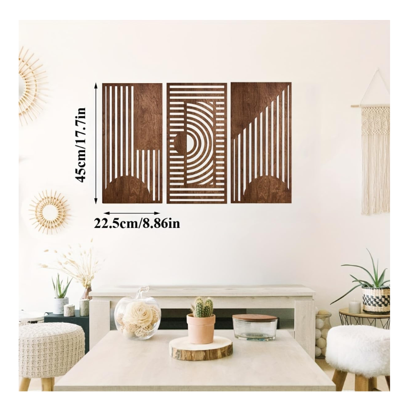 Lot de 3 décorations murales abstraites