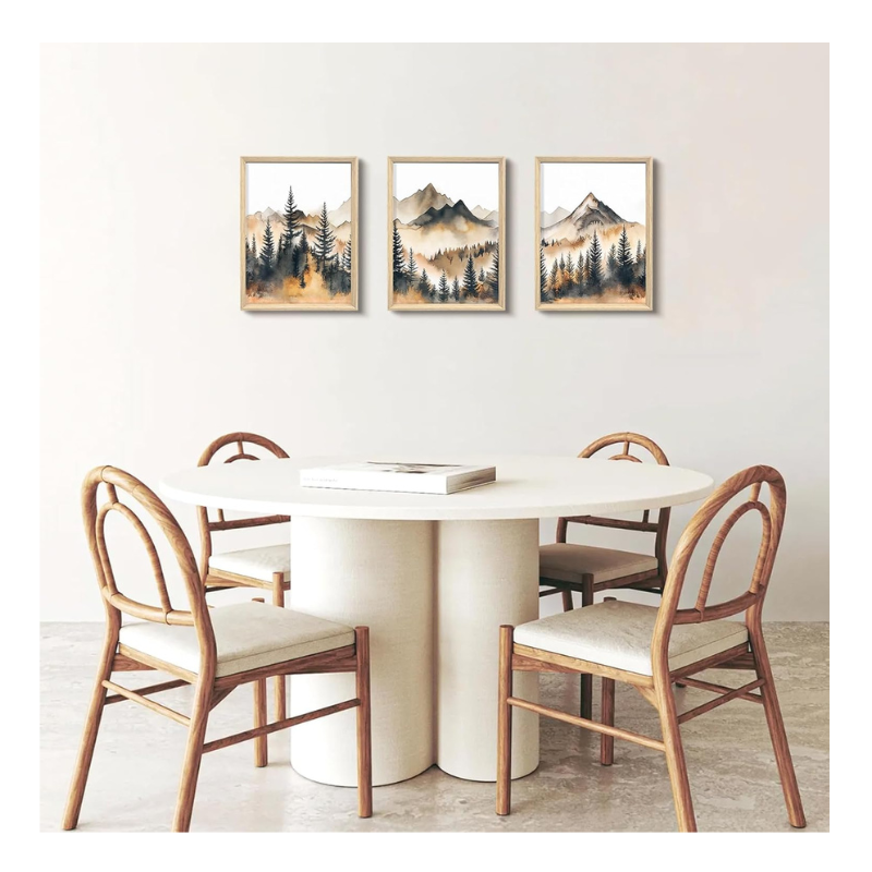 Lot 3 tableaux forêt et montagnes 30x40cm