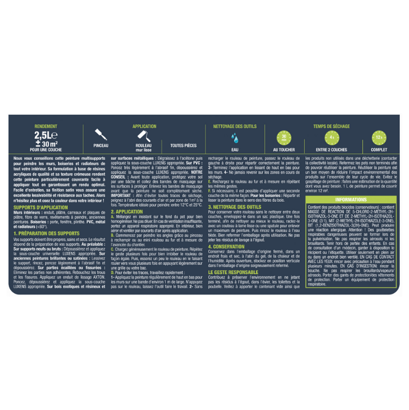 Peinture intérieure satin BERRY 6 - 2.5L LUXENS