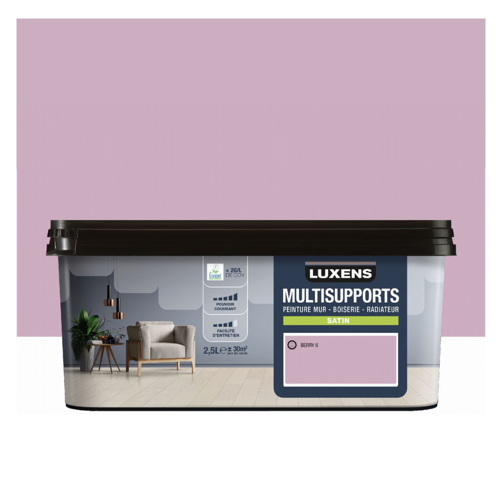 Peinture intérieure satin BERRY 6 - 2.5L LUXENS