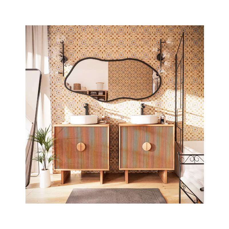 BRINA - miroir en métal noir