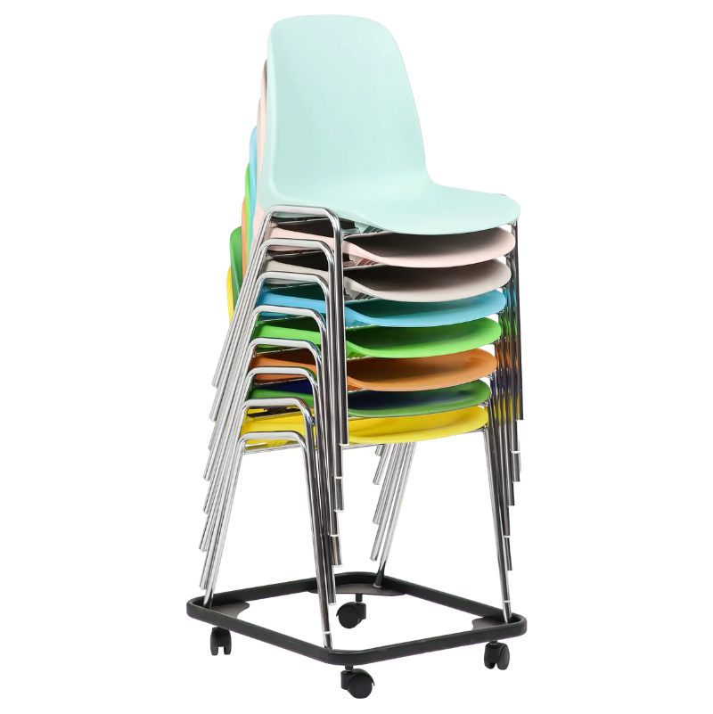 Kit 7 chaises CHARLOTTE givrées et pastel + chariot