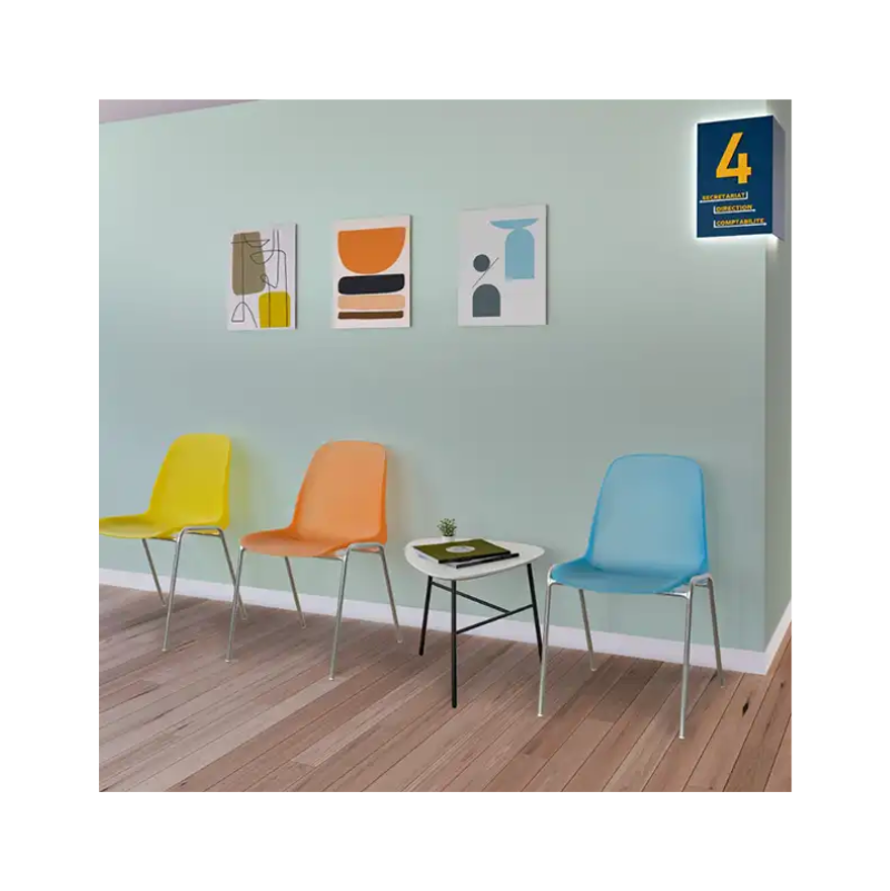 Chaise CHARLOTTE givrée pieds chromés