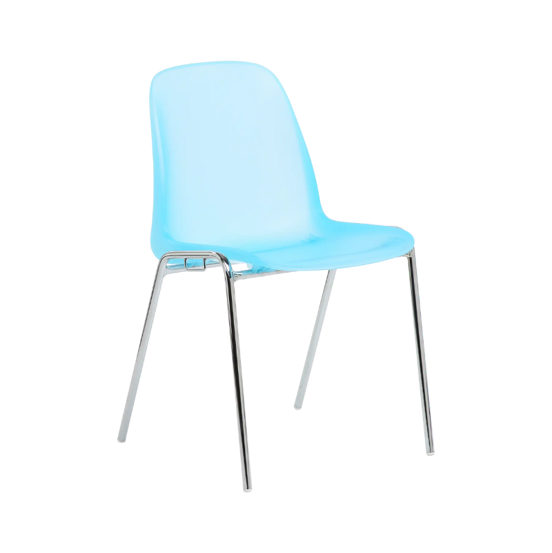 Chaise CHARLOTTE givrée pieds chromés