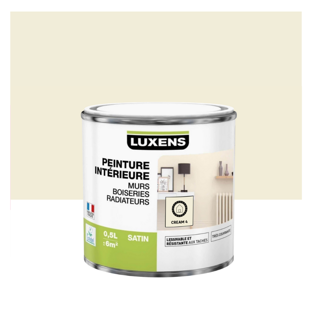Peinture intérieure satin CREAM 4 - 0.5L LUXENS