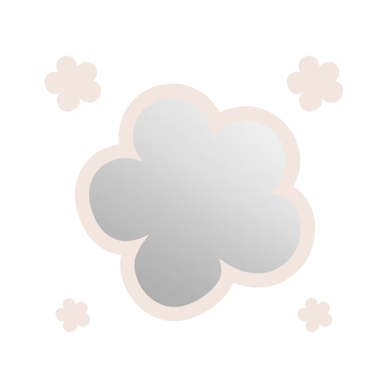 Miroir fleur en acrylique ivoire - Daisymirror