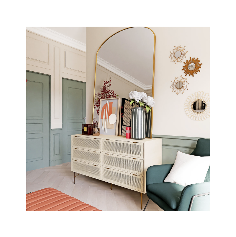 DONGI - set de 3 miroirs en métal doré