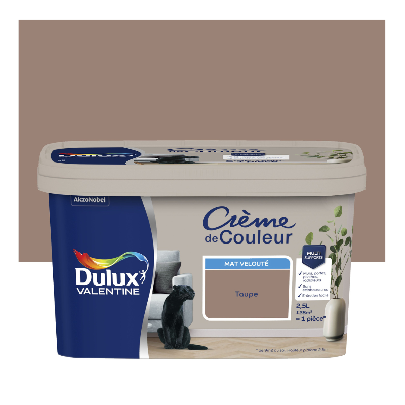 Peinture intérieure mat TAUPE - 2,5L DULUX Valentine