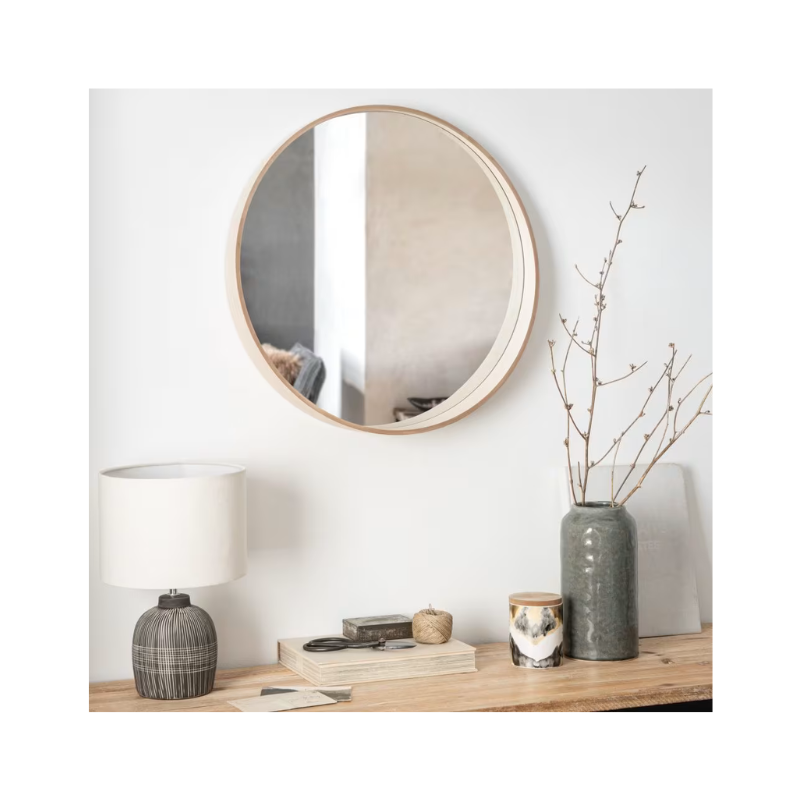 GABRIEL - miroir rond beige d55