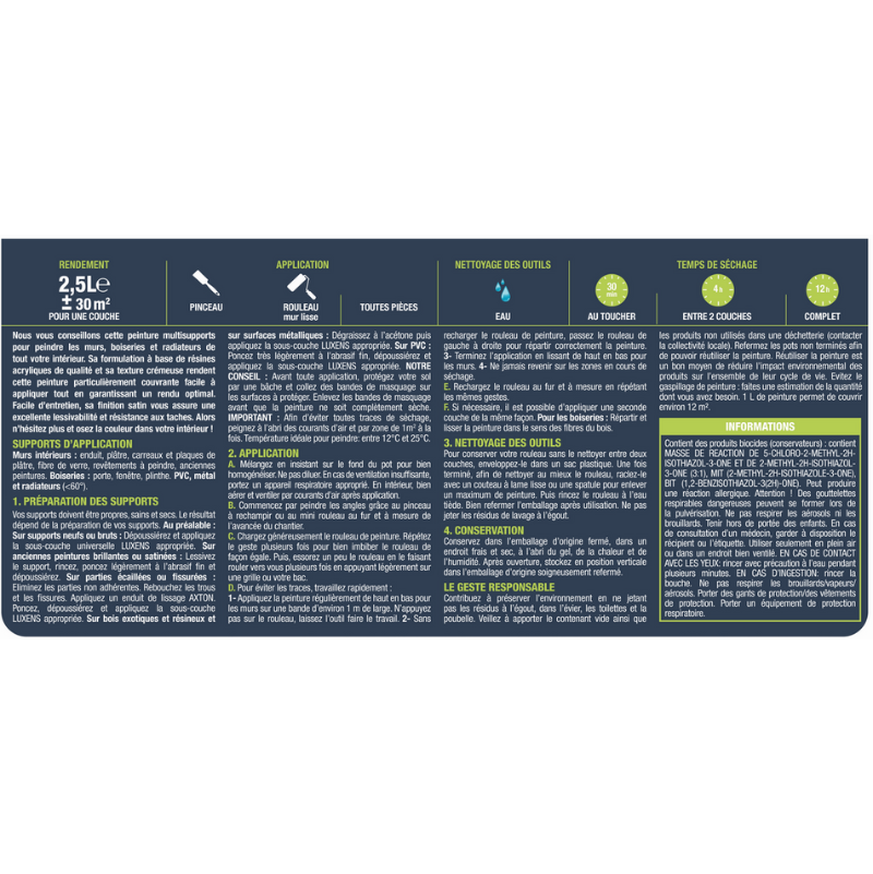 Peinture intérieure satin HAVANA 3 - 2.5L LUXENS