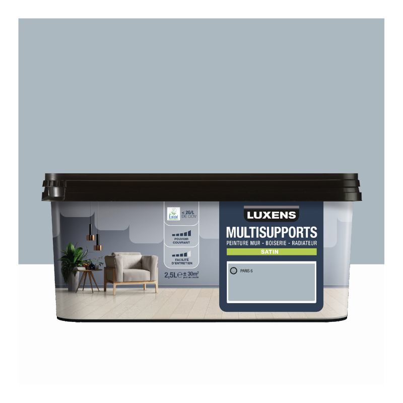 Peinture intérieure satin PARIS - 2,5L LUXENS