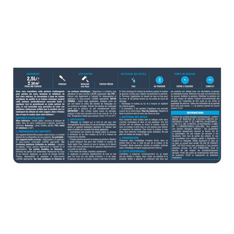 Peinture intérieure mat TRENCH - 2,5L LUXENS