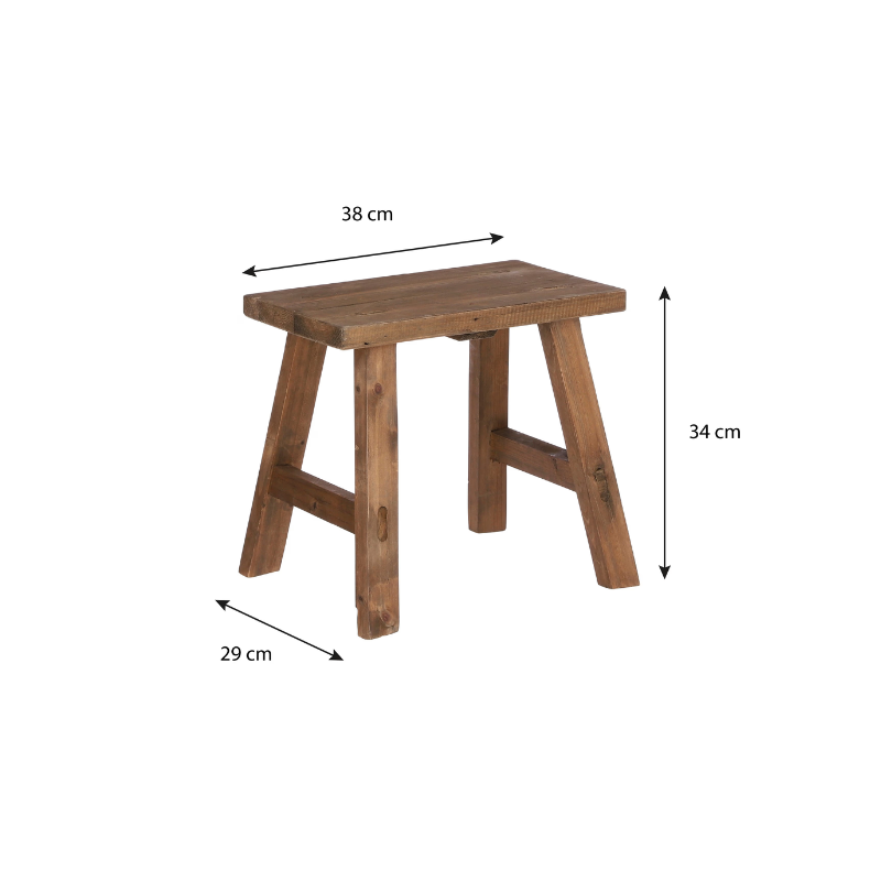 Tabouret en bois recyclé L38