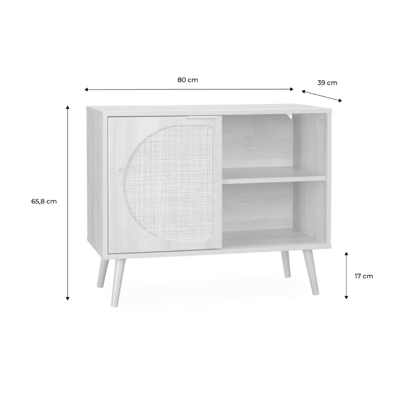 Buffet en bois porte réversible