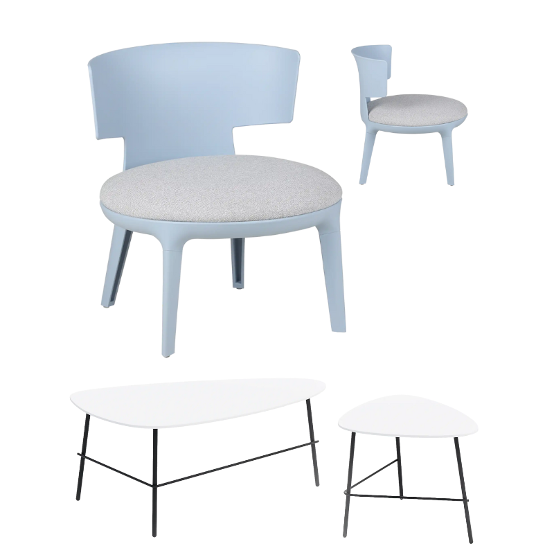 KIT MACARON : 2 chaffeuses + 2 tables basses