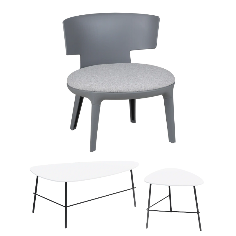 KIT MACARON : 2 chaffeuses + 2 tables basses