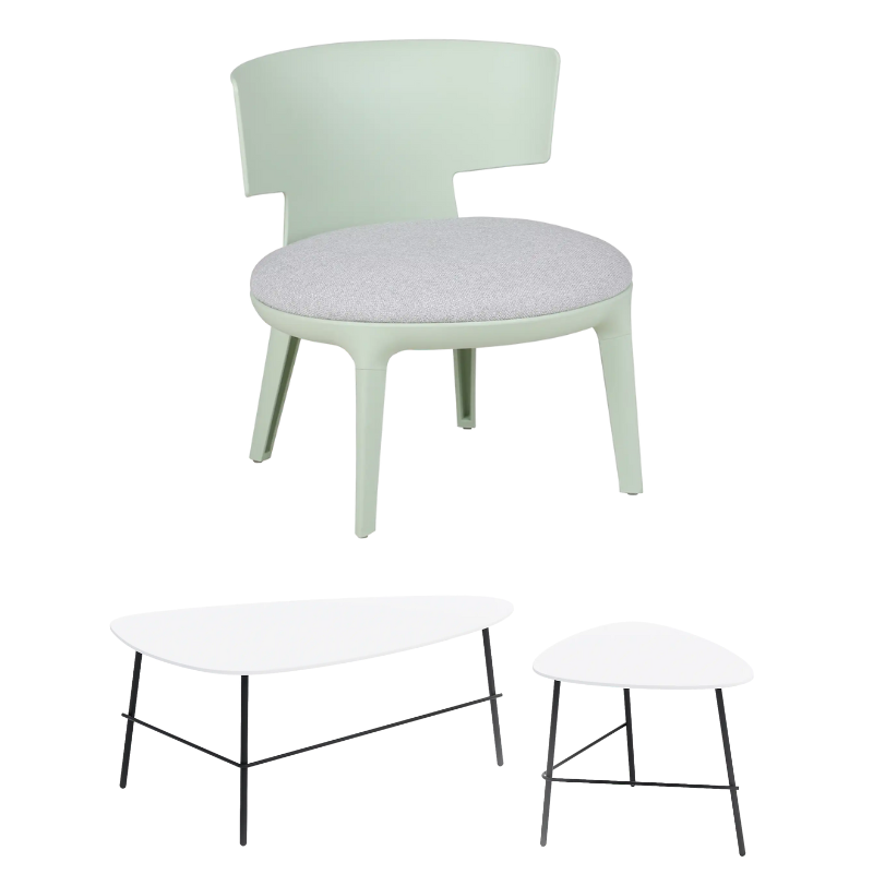 KIT MACARON : 2 chaffeuses + 2 tables basses