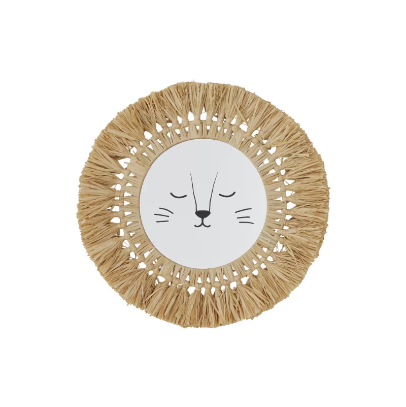 MALAGA - miroir lion en raphia