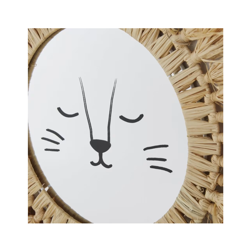 MALAGA - miroir lion en raphia