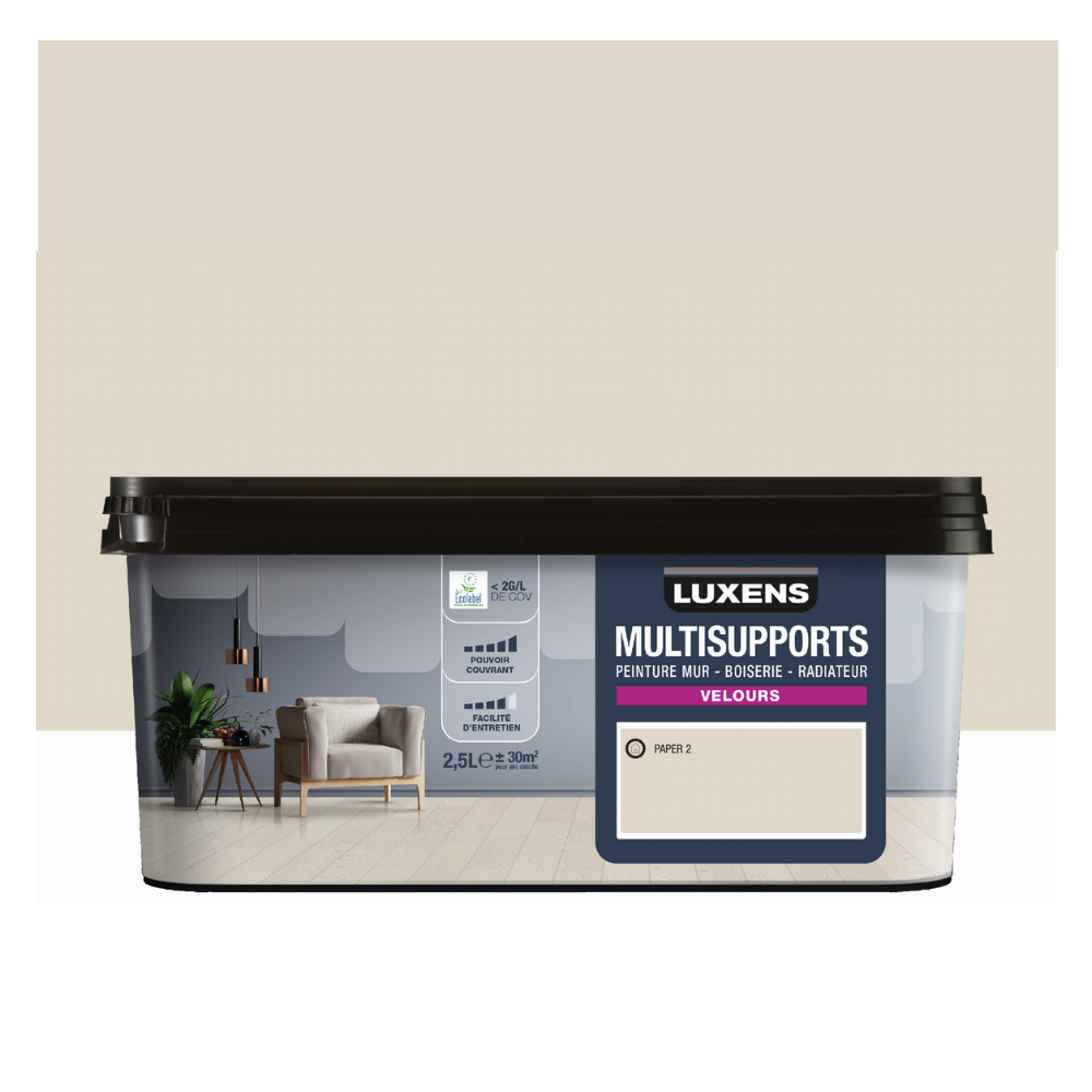 Peinture intérieure velours PAPER 2 - 2.5L LUXENS