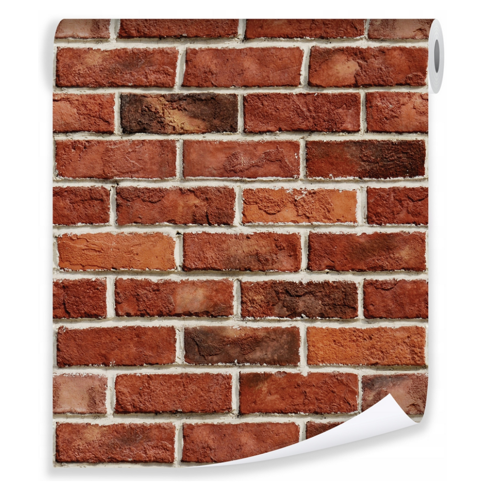 Papier peint intissé brique rouge 3D