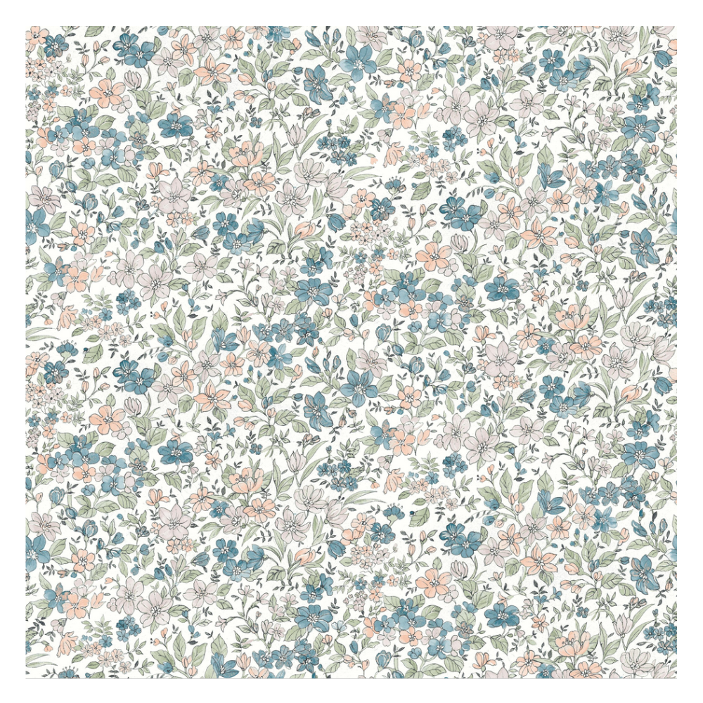 Papier peint intissé Petites fleurs menthe