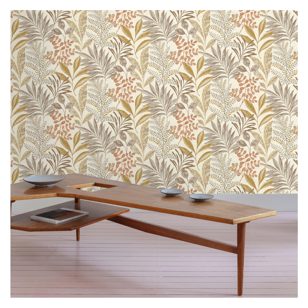 Papier peint intissé Kara moutarde