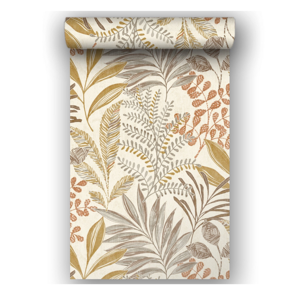 Papier peint intissé Kara moutarde