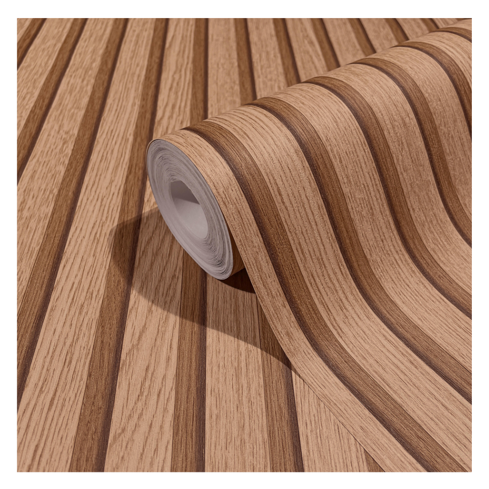 Papier peint intissé Tasseaux bois marron