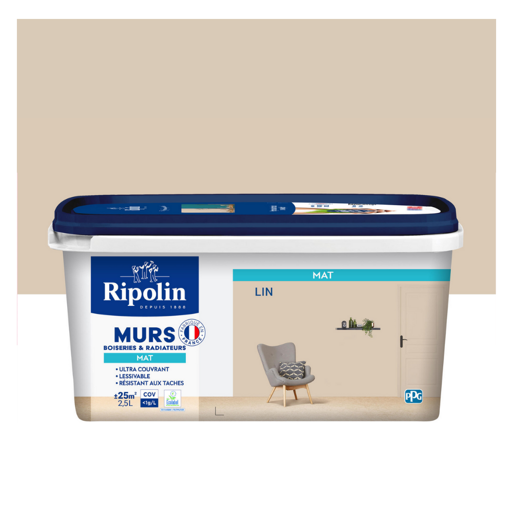 Peinture intérieure mat LIN - 2.5L RIPOLIN