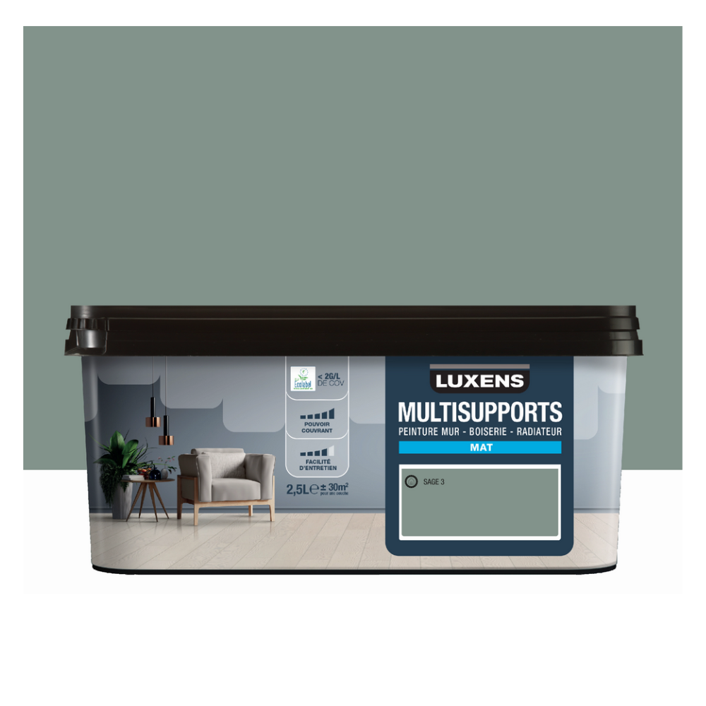Peinture intérieure mat SAGE 3 - 2.5L LUXENS
