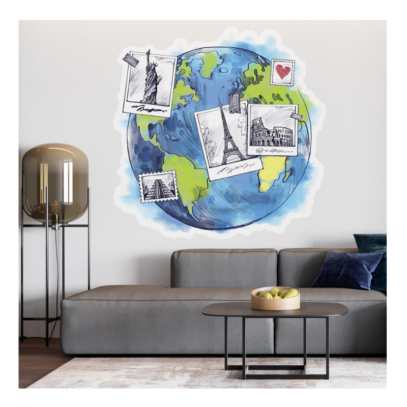 Sticker globe trotter