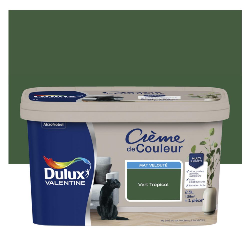 Peinture intérieure mat VERT TROPICAL - 2.5L DULUX