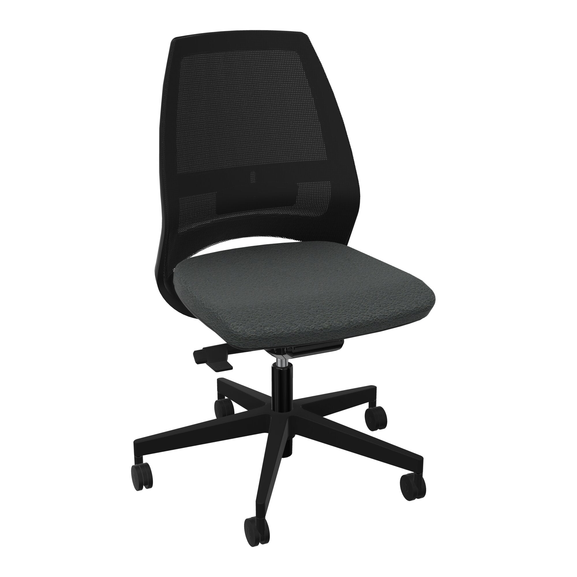 Siège Elliot piétement nylon roulettes - Cuir noir