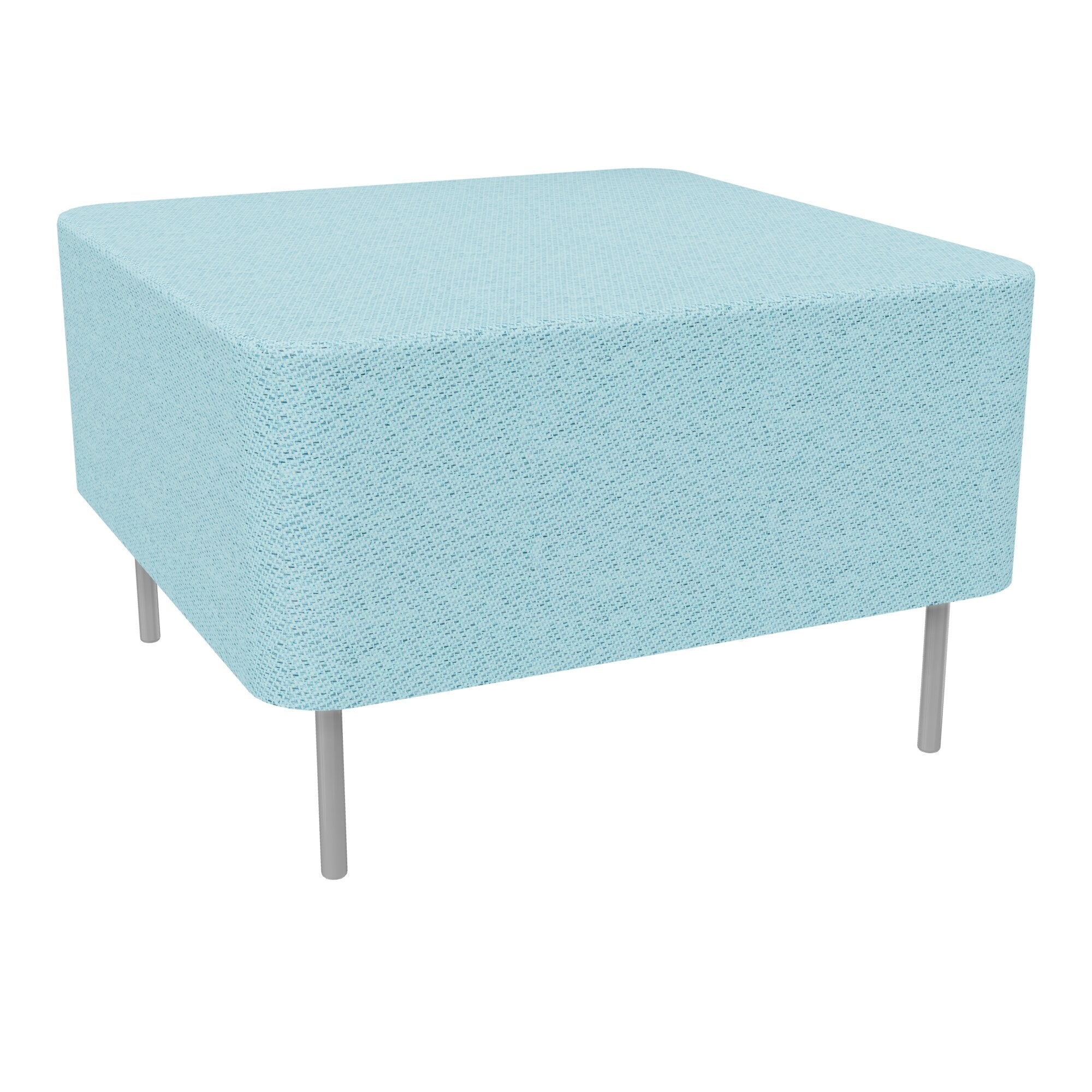 Assise Zélie L.67 x H.43 cm tissu Chili Bleu Givre Chiné