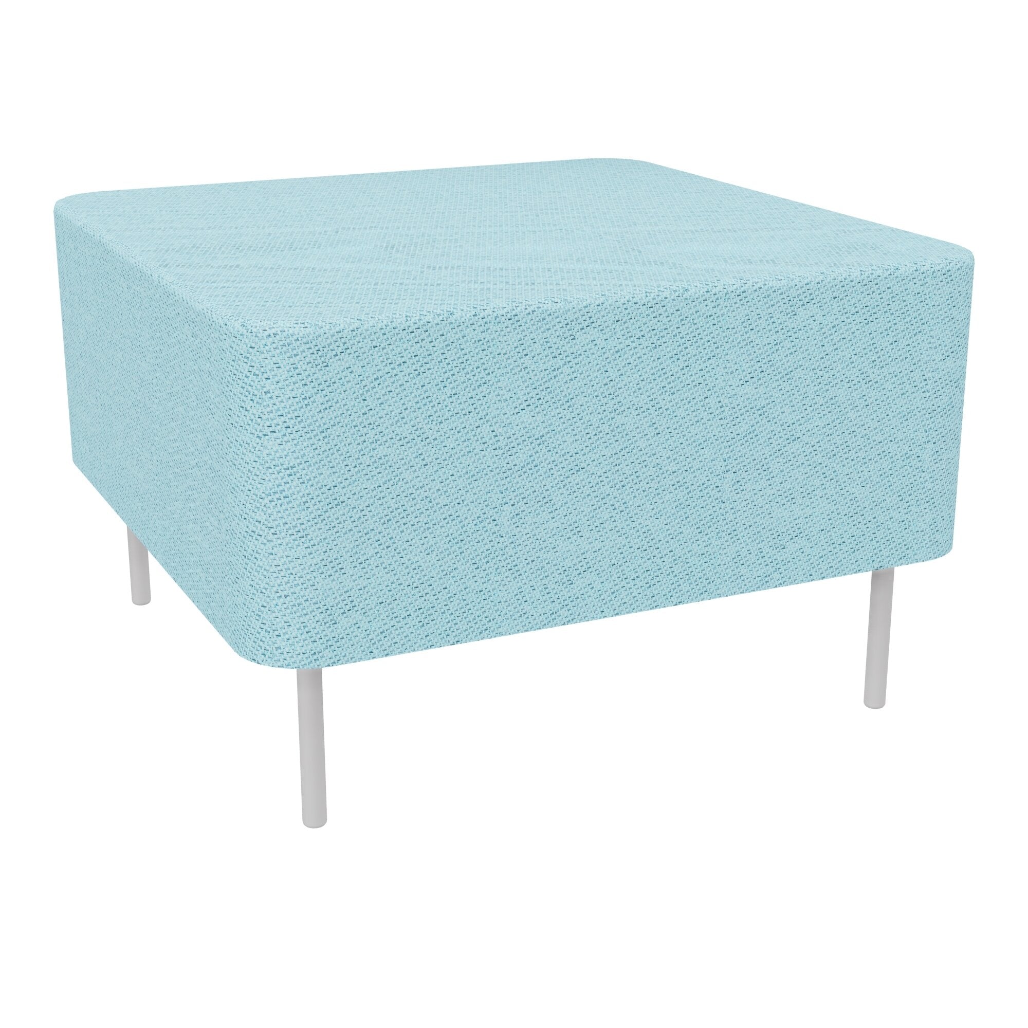 Assise Zélie L.67 x H.43 cm tissu Chili Bleu Givre Chiné